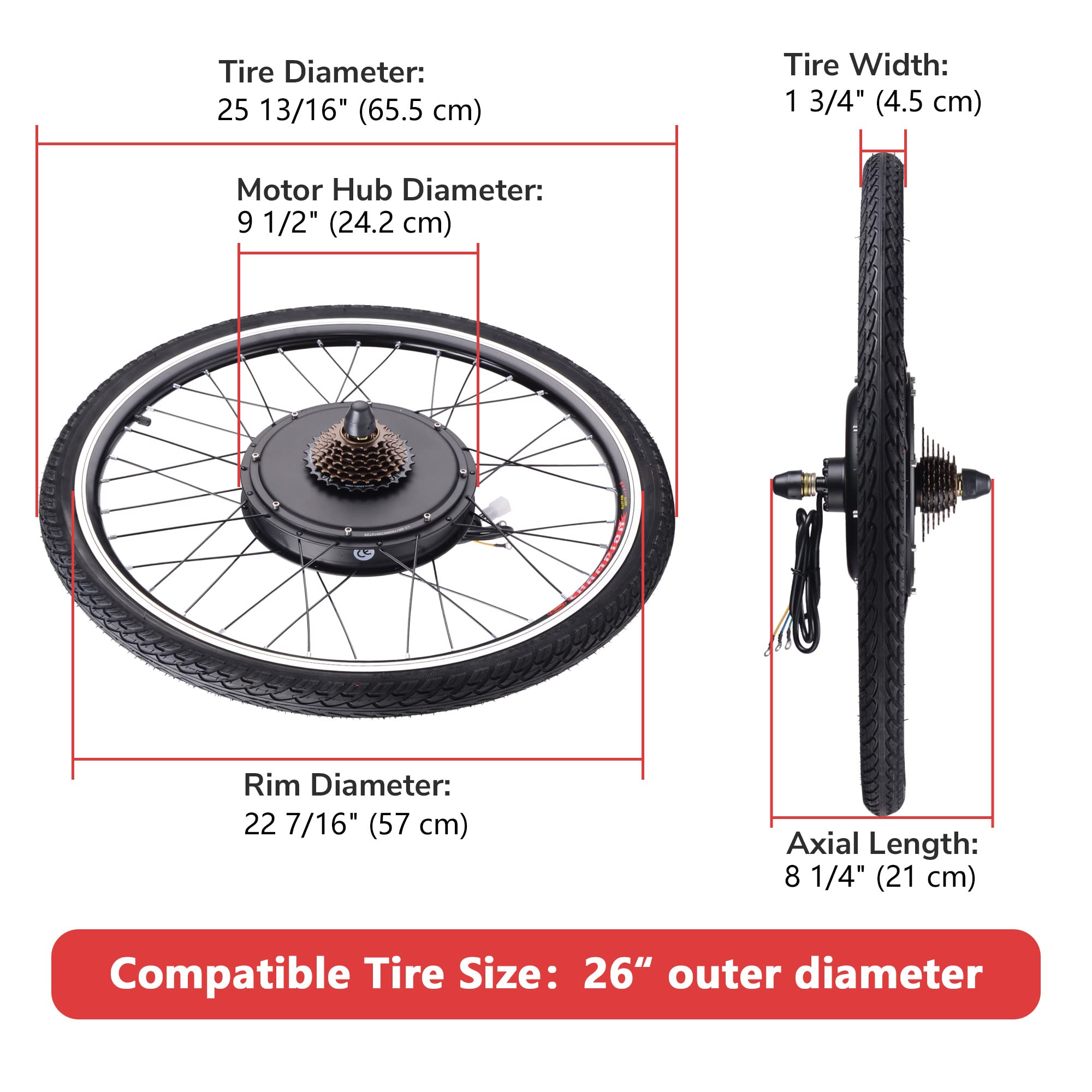 Amazon | AW電動自転車変換キット 48V 1500W 26インチ 後輪電動